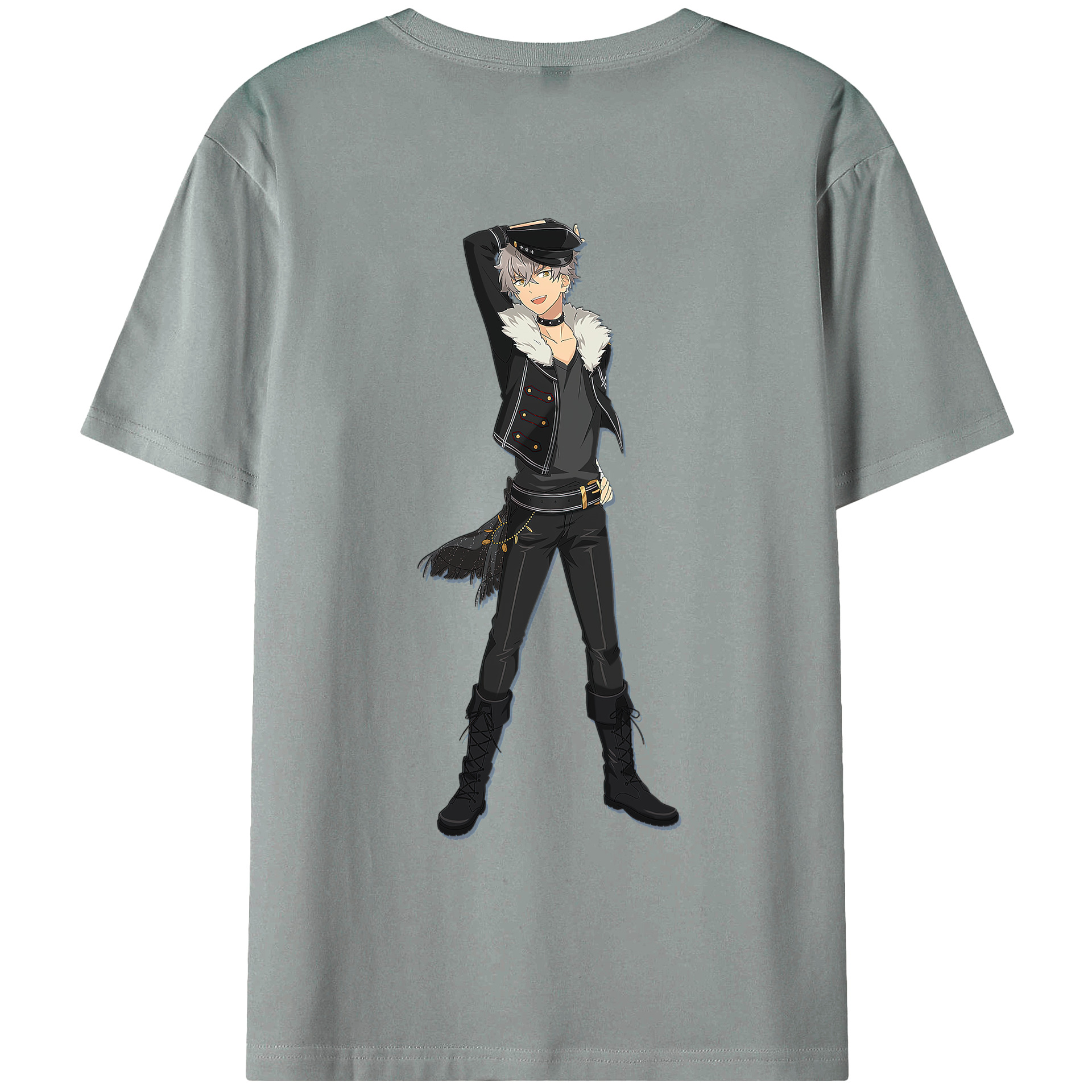 （画像用） あんさんぶるスターズ! Ensemble Stars 綿100％ メンズ半袖Tシャツ（バックプリント） 通気性